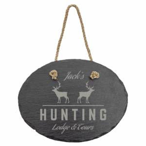 Sign | Small Oval Slate Decor with Hanger String