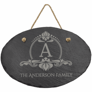 Sign | Large Oval Slate Decor with Hanger String